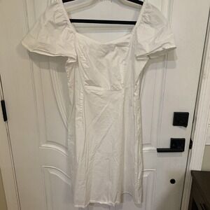 JM Studio By John‎ Meyer Women's White Cotton Stretch Short Sleeve Dress Size 8